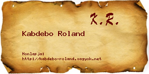 Kabdebo Roland névjegykártya